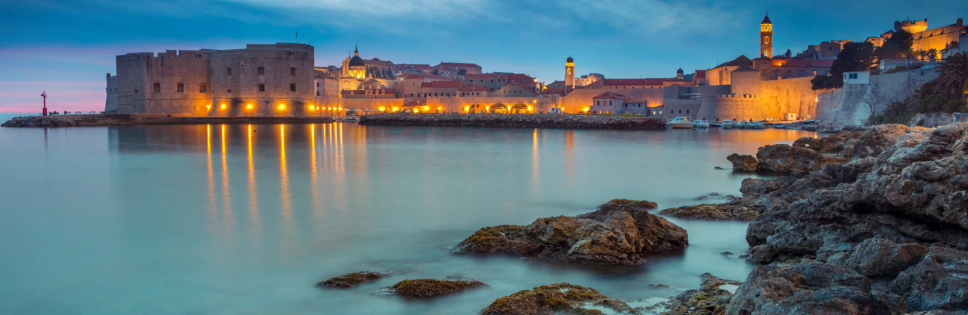 Dubrovnik old town and the Adriatic harbour